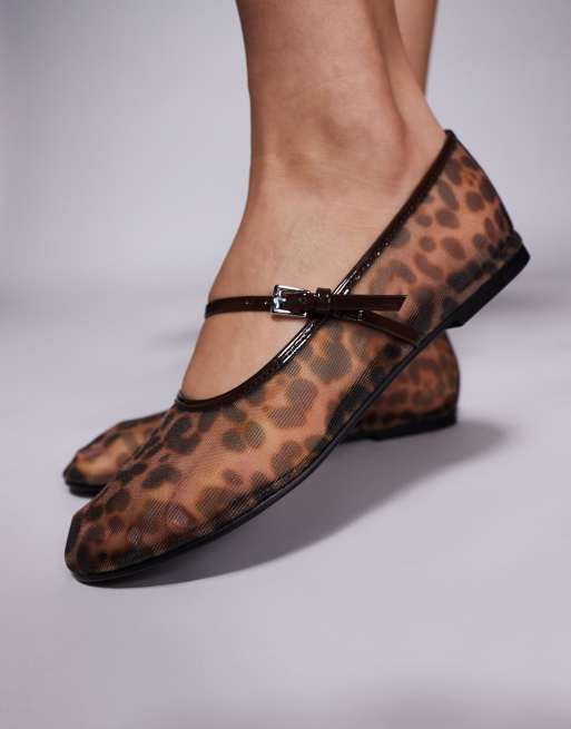 バレエシューズ STEVE MADDEN MASH BALLETS Steve Madden Mash ballet shoes with strap in leopard print