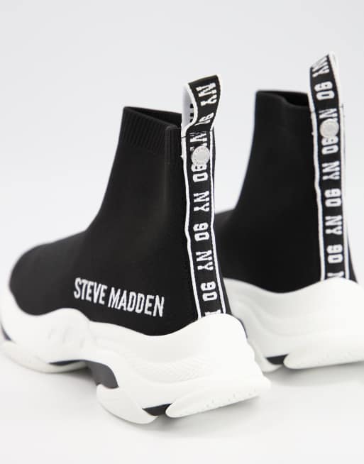 steve madden master sock trainers in black