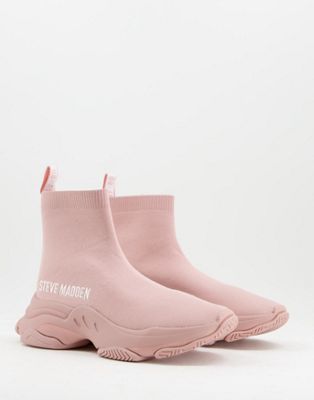 Steve Madden Master sock trainers in pink