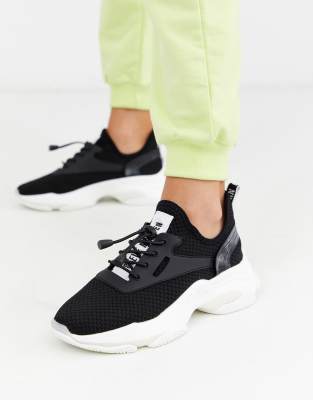 steve madden risen black leather heeled ankle boots