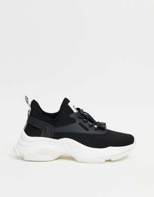 steve madden master sock trainers in black