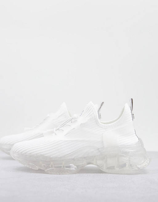 Steve Madden Match-K trainers with translucent sole in white