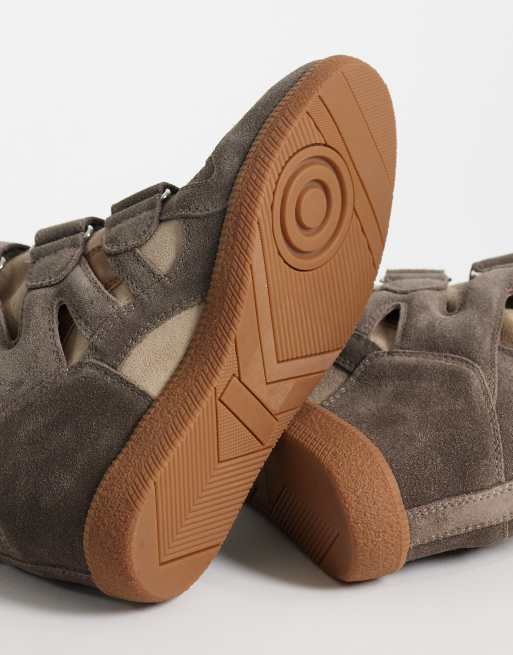 Steve Madden - Mavis - Baskets compensées en daim - Taupe, 5 de 5