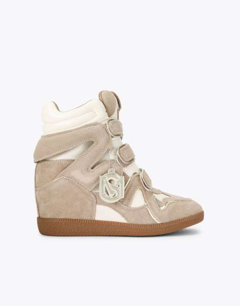 Steve Madden Mavis sand suede trainers in beige other - view 1