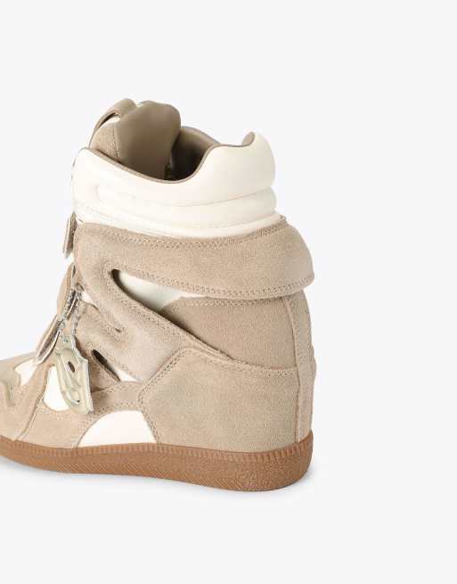 Steve Madden Mavis sand suede trainers in beige other, 3 of 4