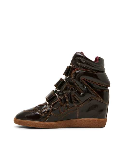 Steve Madden – Mavis – Sneaker in brauner Lackoptik mit Keilabsatz, , 5 von 5