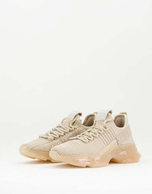 Steve Madden Maxilla-R chunky trainers with glitter in blush