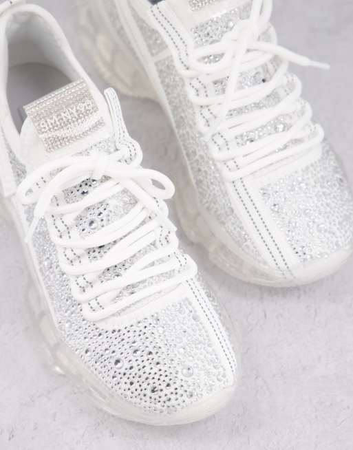 Steve Madden Women's Maxima Rhinestone Lace Up Sneakers