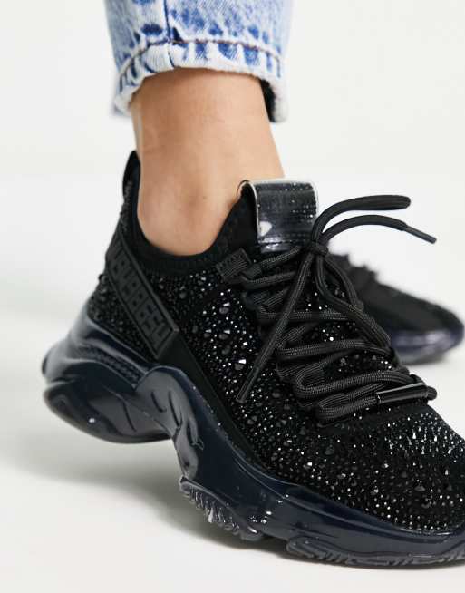 Sneakers nere sale con strass