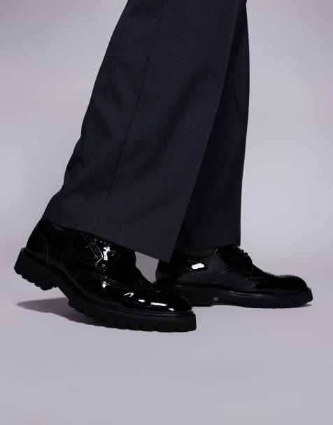 Steve Madden Mayor lace up brogues in black - view 1