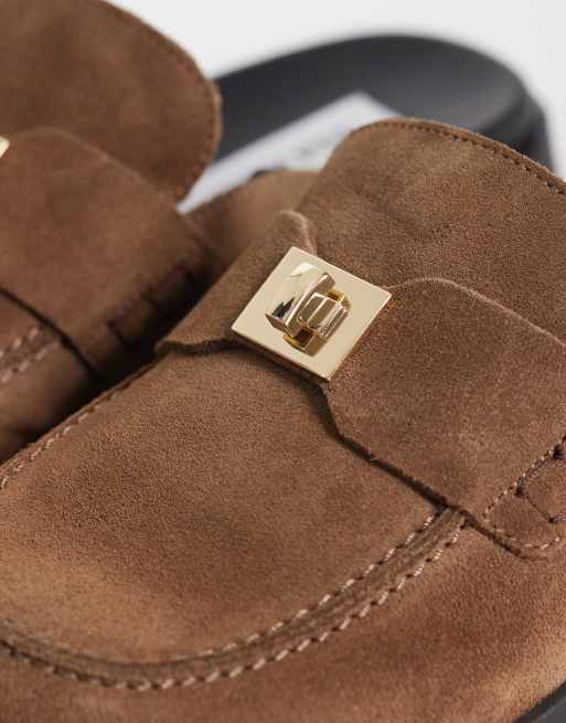 Steve Madden Megg slip on-loafer i taupe mocka, 3 av 4