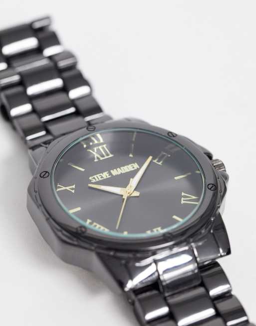 Steve madden black hot sale mens watch