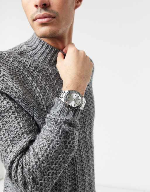 Steve Madden mens bracelet watch in silver ASOS