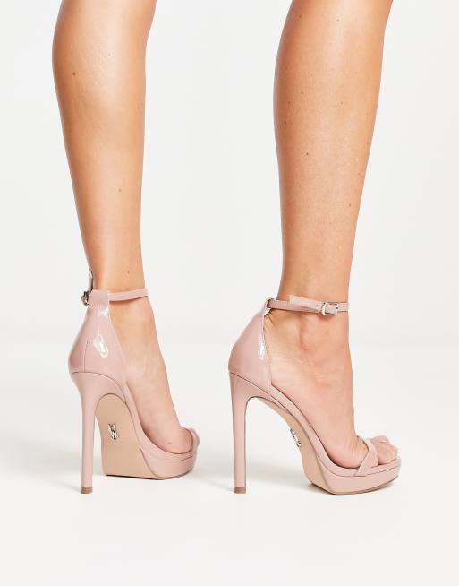 Steve Madden Milano heeled sandals in tan patent ASOS