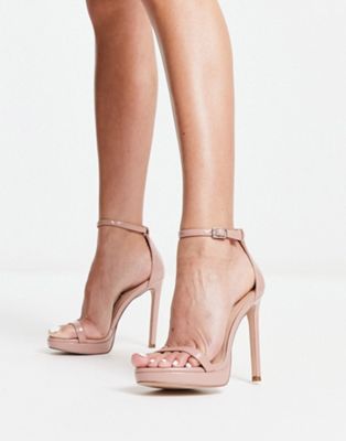Steve Madden Milano heeled sandals in tan patent