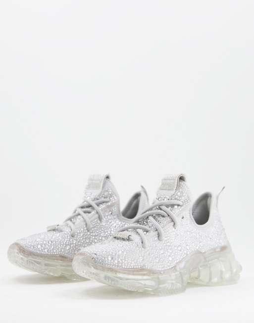 Steve Madden - Millionaire - Sneakers con strass color argento