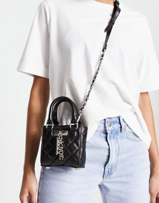 Steve Madden mini bag with cross body strap in black rhinestone - ASOS Price Checker