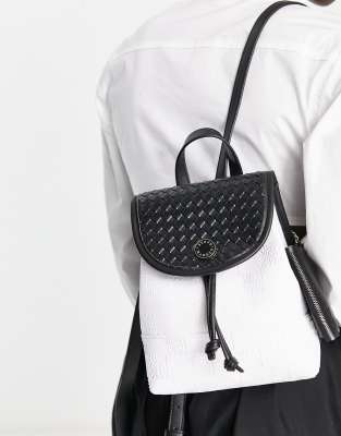 Steve Madden mini woven backpack in black