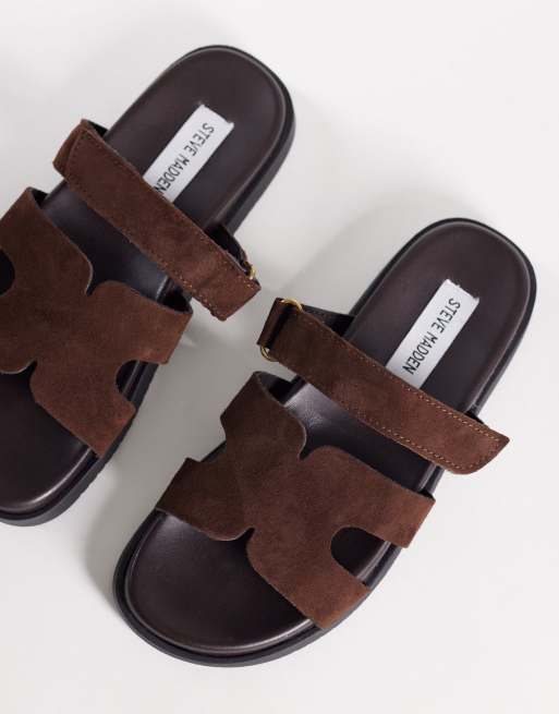 Steve Madden – Missile – Bruna tofflor i mocka med remmar, 2 av 4