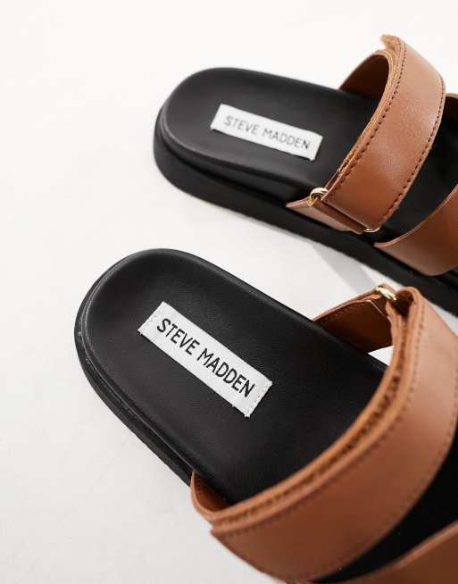 Steve Madden - Missile - Claquettes à bride en cuir - Fauve, 3 de 4