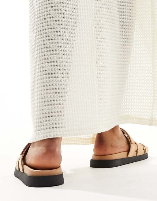 Steve Madden – Missile – Piaskowe klapki zamszowe z paskami, 3 z 4
