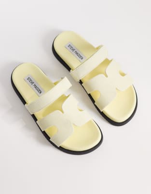 Steve Madden - Missile - Riemensandalen aus Wildleder in Buttergelb