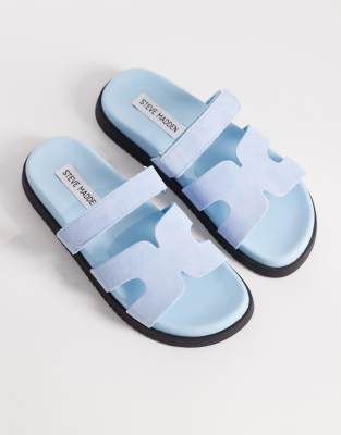 Steve Madden Missile Sandals With Straps In Blue