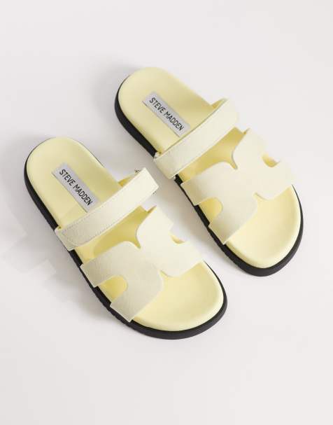 Steve Madden Missile sandals with straps in butter yellow suede - view 1