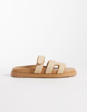 Steve Madden Missile sandals with straps in natural raffia