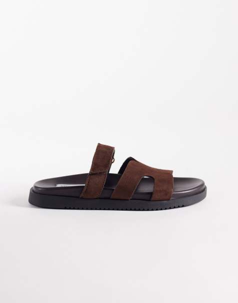 Steve Madden – Missile – Slider mit Wildlederriemen in Braun - view 1