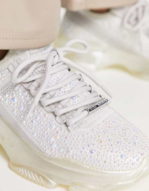 moco familia Espectador Steve Madden Mistica bridal sneakers in iridescent | ASOS