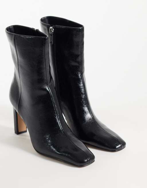 Steve Madden Morph heeled ankle boots in black crinkle, 2 of 4