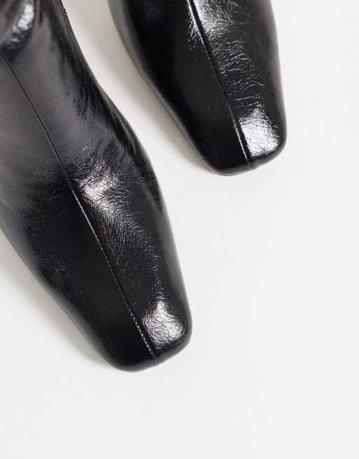 Steve Madden Morph heeled ankle boots in black crinkle, 3 of 4