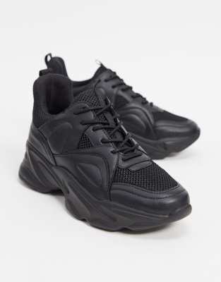 steve madden black chunky trainers
