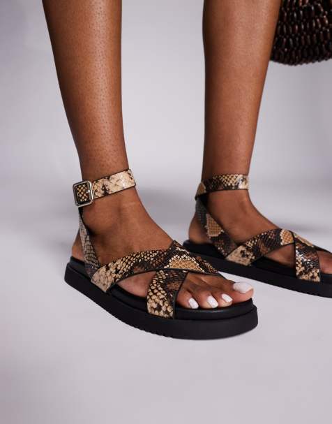 Steve Madden My Bestie sandals with strap buckle in snake - view 1