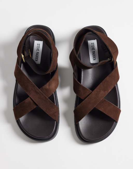Steve Madden Mybestie-E fla sandal in brown suede, 2 of 4