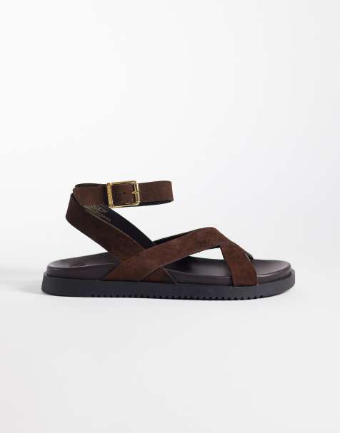 Steve Madden - Mybestie-E - Platte sandalen van suède in bruin - view 1
