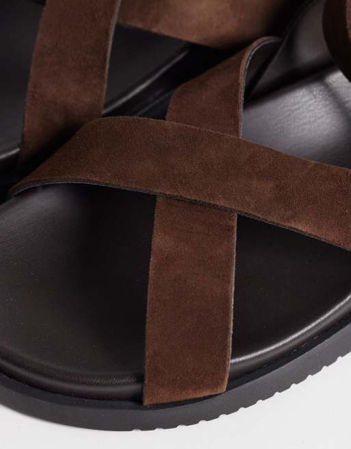 Steve Madden - Mybestie-E - Sandales plates en daim - Marron, 3 de 4