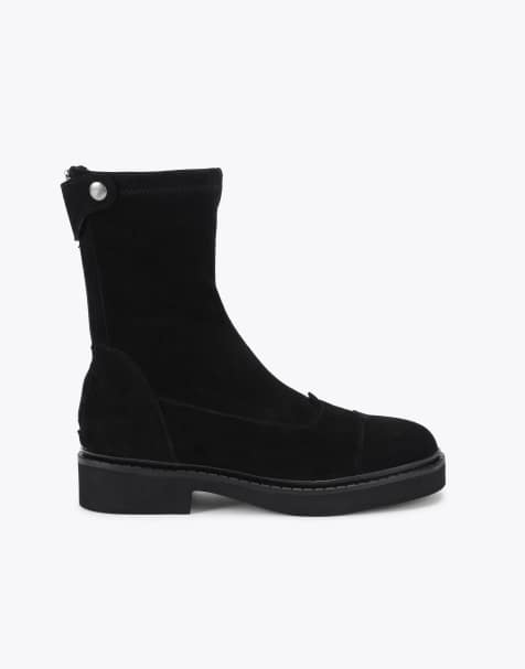 Steve Madden Myer black suede high ankle boots in black - view 1