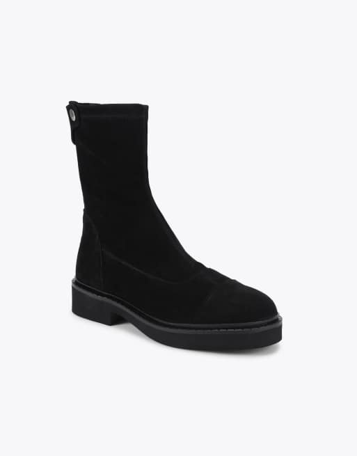 Steve Madden Myer black suede high ankle boots in black, 2 of 4