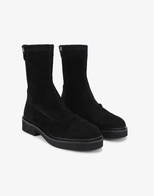 Steve Madden Myer black suede high ankle boots in black, 4 of 4