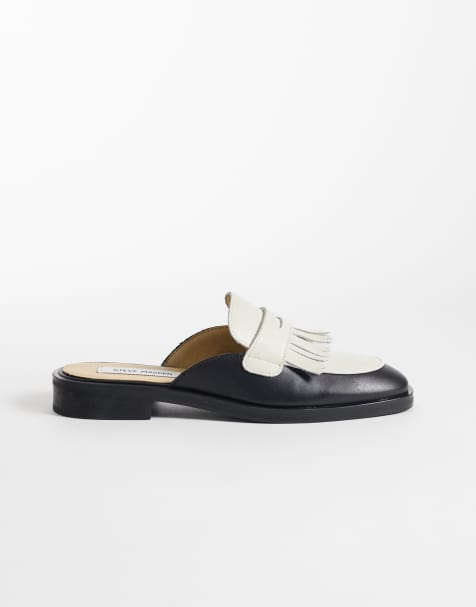 Steve Madden Nanette mule loafers in black/white - view 1