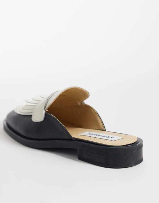 Steve Madden Nanette mule loafers in black/white, 4 of 4