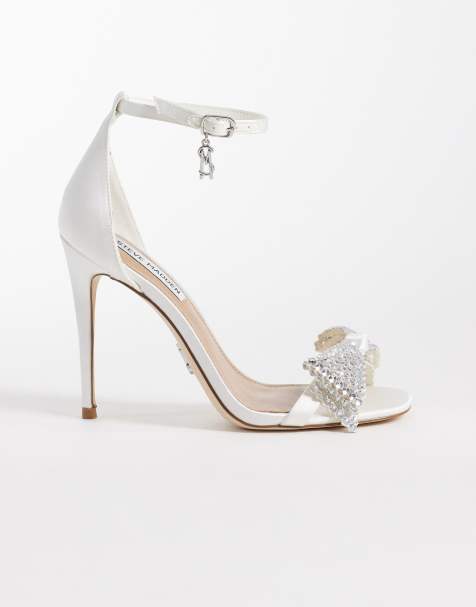 Steve Madden Newlywed heeled sandal with embellished bow in ivory satin - view 1