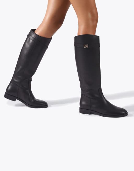 Steve Madden Novi black leather knee boots in black, 4 of 4