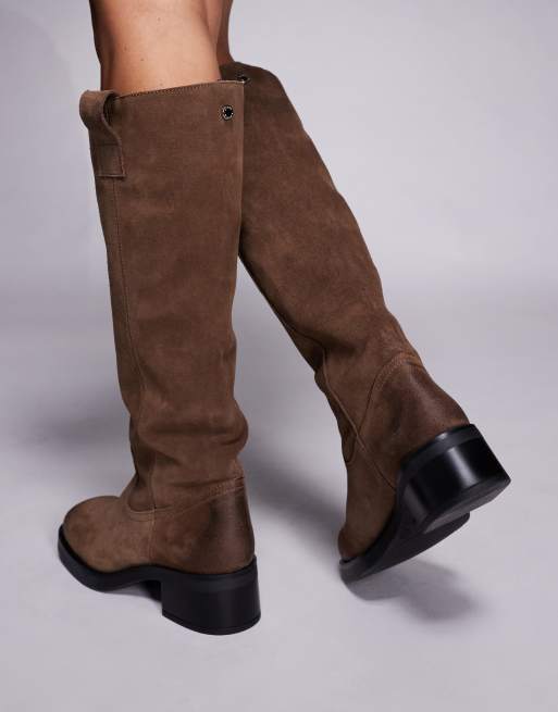 Steve Madden - Novi DK - Ruiterlaarzen met gesp in taupe suède, 3 van 4