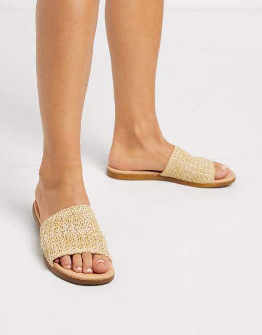 Steve Madden oceana woven flat mules in natural ASOS