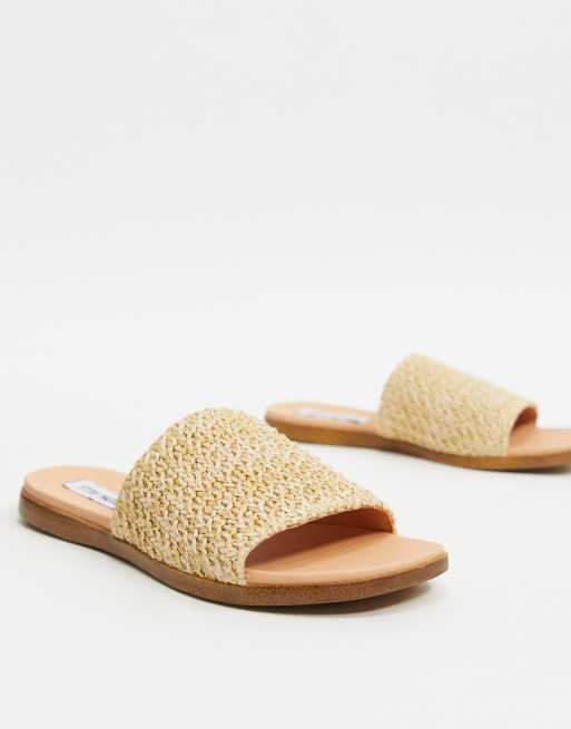 Steve Madden oceana woven flat mules in natural ASOS