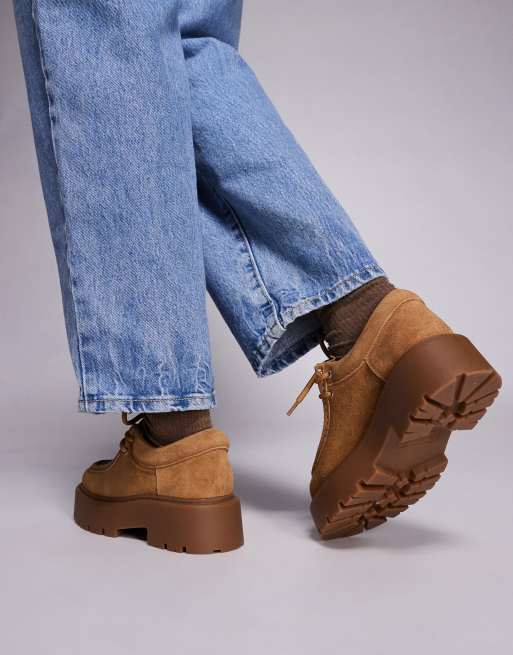 Steve Madden - Offsetter - Loafers met dikke zool en verters in lichtbruin suède, 2 van 4