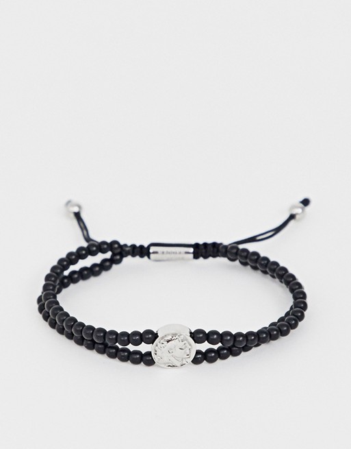 Steve Madden onyx bead bracelet in black